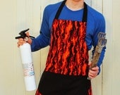 Mens Apron, Orange Flames Reversible Apron