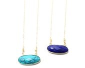 Ginny -- turquoise or cobalt pendant necklace on 14kt gold-fill chain