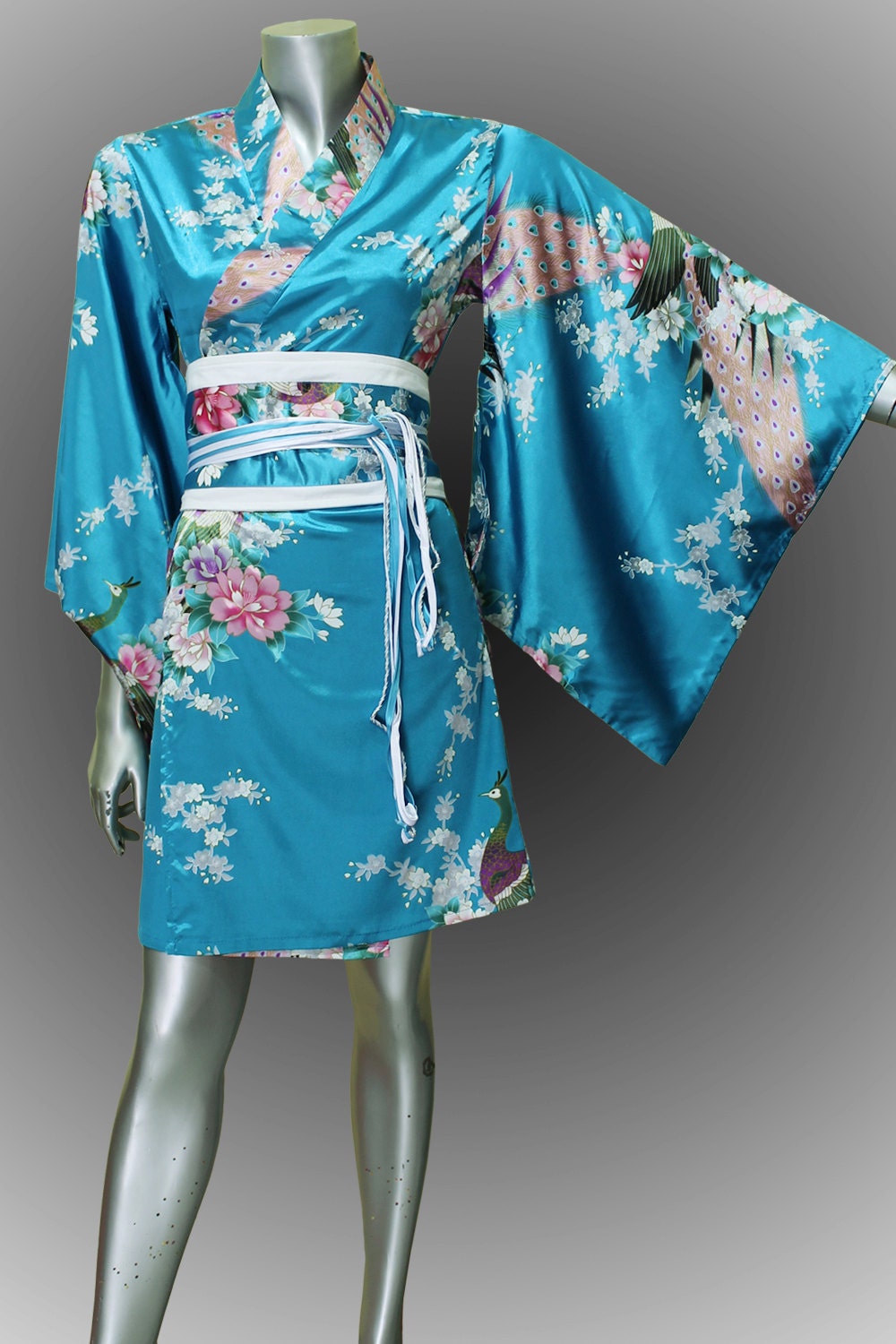 Bridesmaid Silk Robes Perfect Teal Painting Peacock By Thaichill