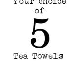 Five Flour Sack Tea Towels