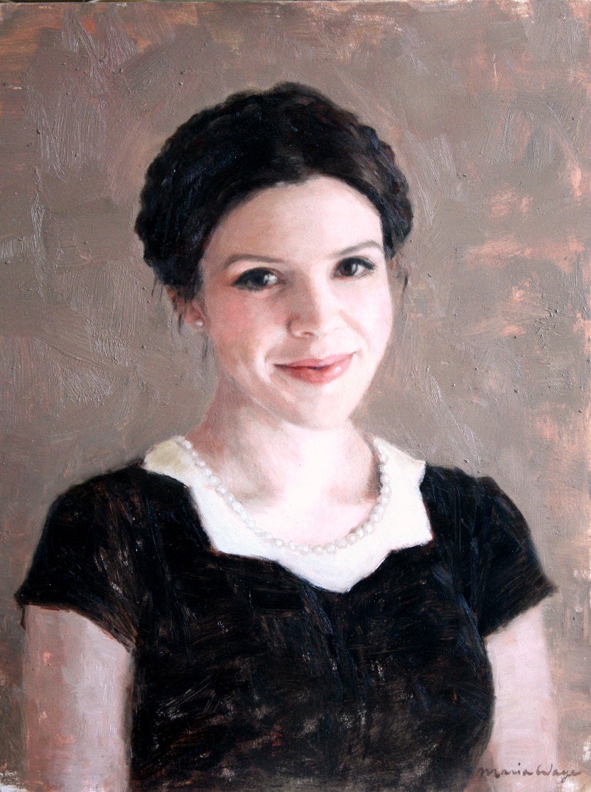 Custom portrait oil painting, 12 x 16 inches - MariaWaye Custom portrait oil painting, 12 x 16 inches - MariaWaye