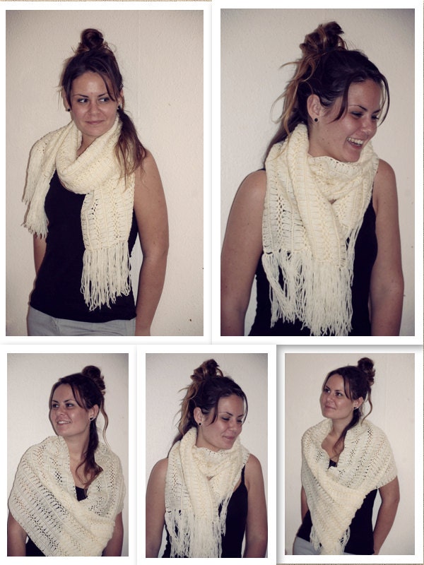 Ivory Knitted Scarf