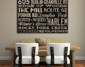 20x20x1.5 inches - Personalized - CUSTOM - Made to Order  READY to HANG - Canvas Wall Art Bus Scroll Sign Poster Quote Subway