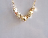 Stars necklace gold tone metal. Tiny sparkling little stars. LAST ONE