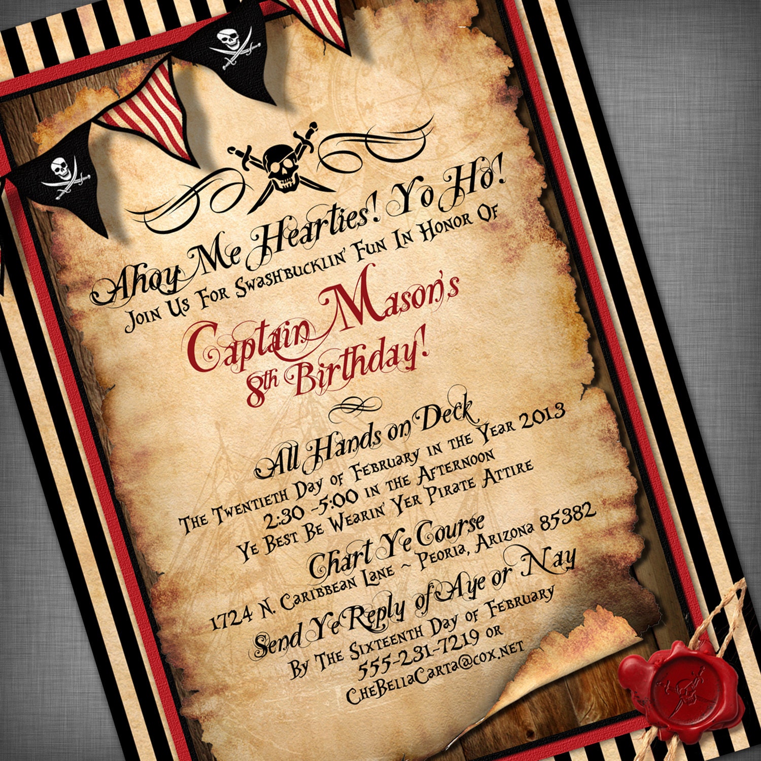 Adult Pirate Party Invitations 15