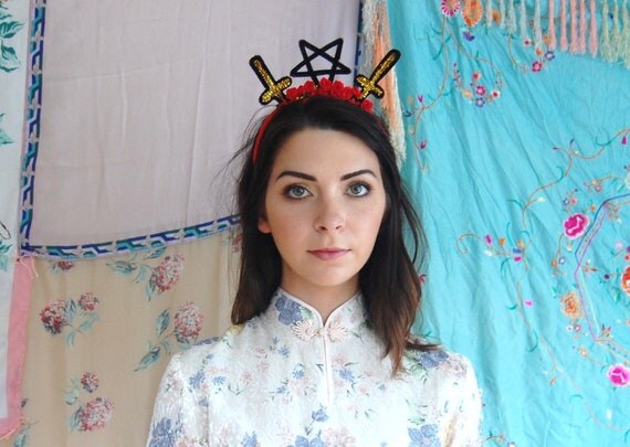 Goth Red Rose Flower Crown