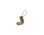 Wooden Initial Ornament With Year  -  Letter J