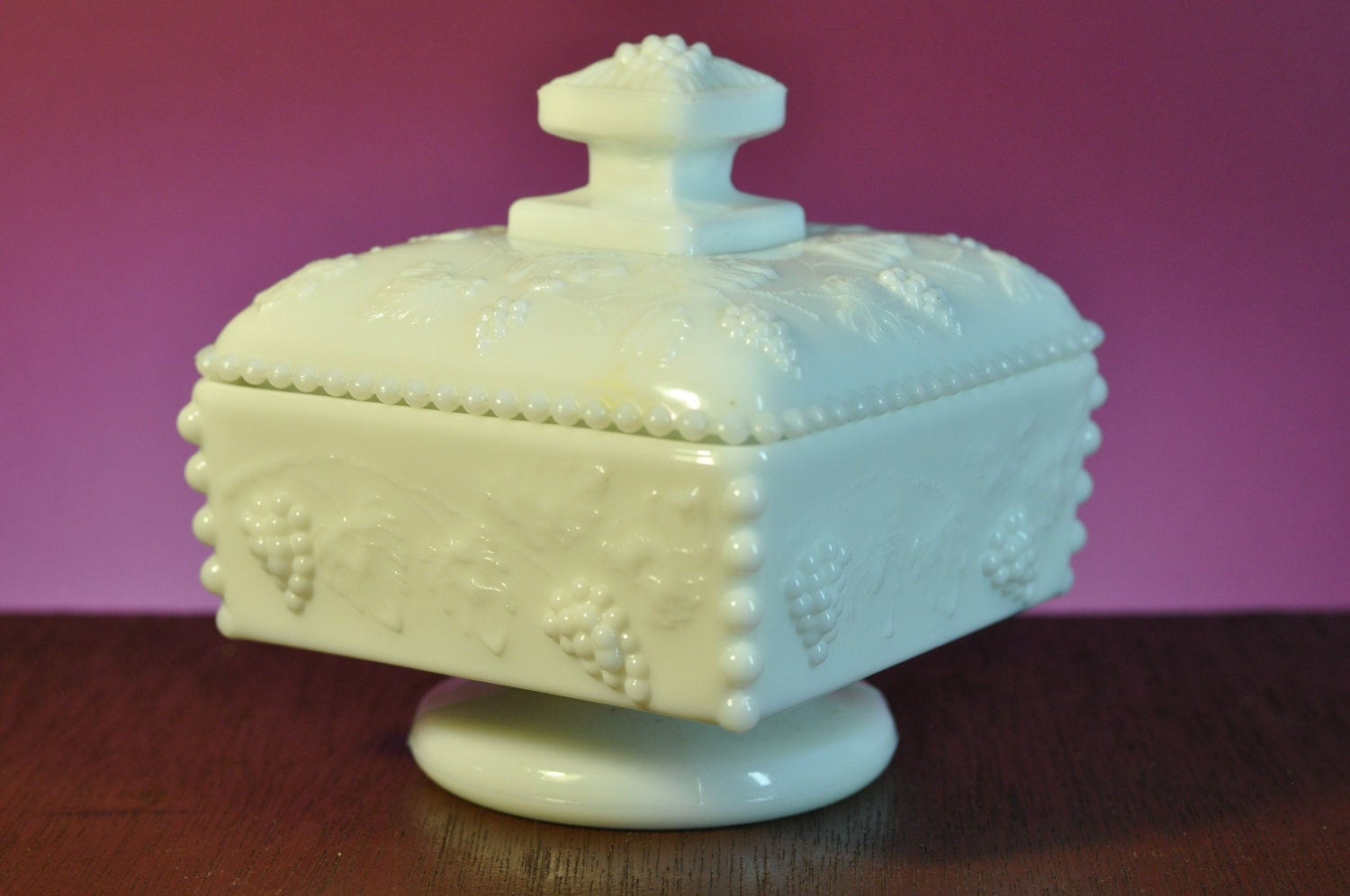 50 off SALE Milk Glass Vintage Candy Dish with by ClassicCabin