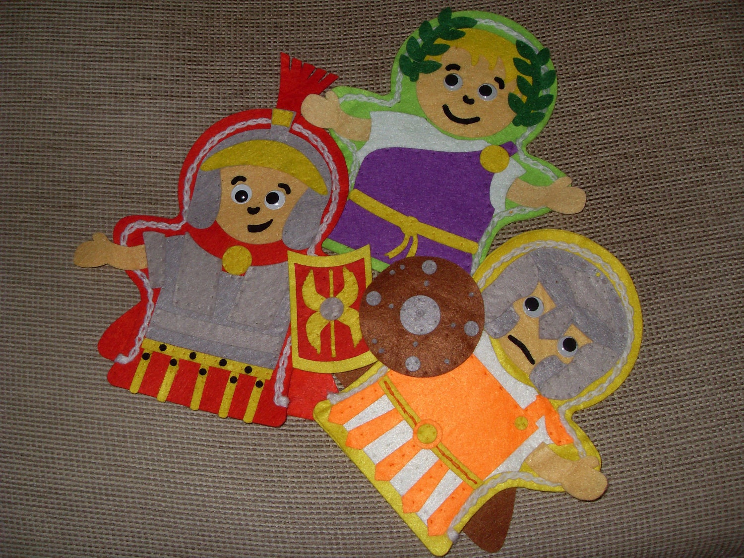 Felt Hand Puppet Childrens Roman Gladiators & by MakeStitchKnit
