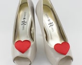 Red Love Heart Shoe Clip, Red Heart Shoe Clips, Red Wedding Accessories Shoes Clip, Heart Clip Shoes