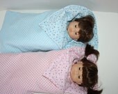 American Girl Bitty Baby Twin Accessories- Coordinating Reversible Sleeping Bags in Pink and Blue