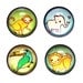 JUNGLE ANIMALS magnet set by boygirlparty -- elephant lion toucan monkey -- set of 4 animal glass fridge magnets