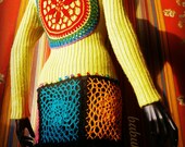 RainButton Crochet Mandala Upcycled Sweater Coat
