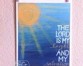 Bible Verse Art-  8x10 Giclee Print - The Lord Is My Light - Christian Art - GraceforGrace by Tiffany Rachal
