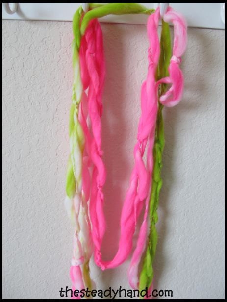 Hot Pink and Lime Green Skinny Scarf B85