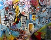 HUGE Original Abstract Painting- "The Timekeeper's Pendulum"