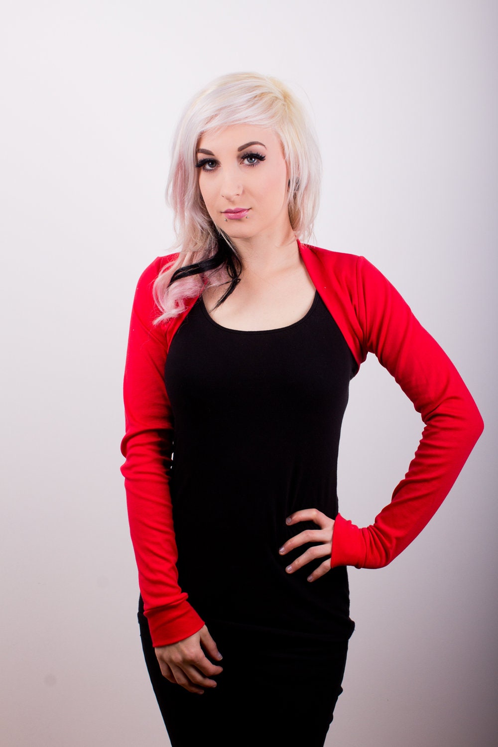 Plain colour long sleeve bolero shrug (colour choice)