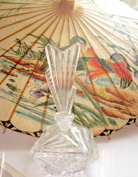 Perfume Decanter Vanity Bottle Vintage Glass