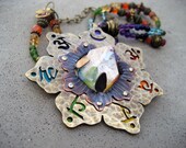Chakra Necklace, 7 Chakra Pendant, Stone, Chakra Symbols, Lotus Flower, Energy Healing, Mandala, Chakra Jewelry