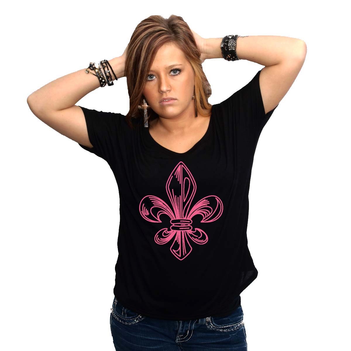 Fleur De Lis Bella Flowy Simple T-shirt