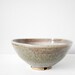 Beautiful bowl green pink grey pottery with carved foot - handmade modern ceramic dish