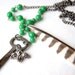 Forest Dweller Necklace, antique skeleton key, silver pine cones, vintage chains. hardware, eco friendly fashion, gift under 50