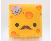 Decorative Pillow, Mini Pillow, Toy Pillow - Yummy Mustache Cheese