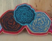 Hand Printed Floral Headband