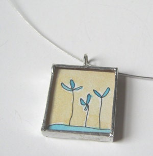 reversible necklace step bravely forward quote modern simple flowers