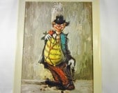 Vintage Plastic Clown Picture - Retro Kitsch Clown Painting Like Picture by Action
