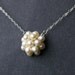 Freshwater Pearl Cluster Necklace, Pearl Bridesmaids Necklace, Bridal Party Gifts, Vintage Style Bridal Jewelry, Sterling SIlver Chain