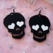 Black and White SKULL Earrings