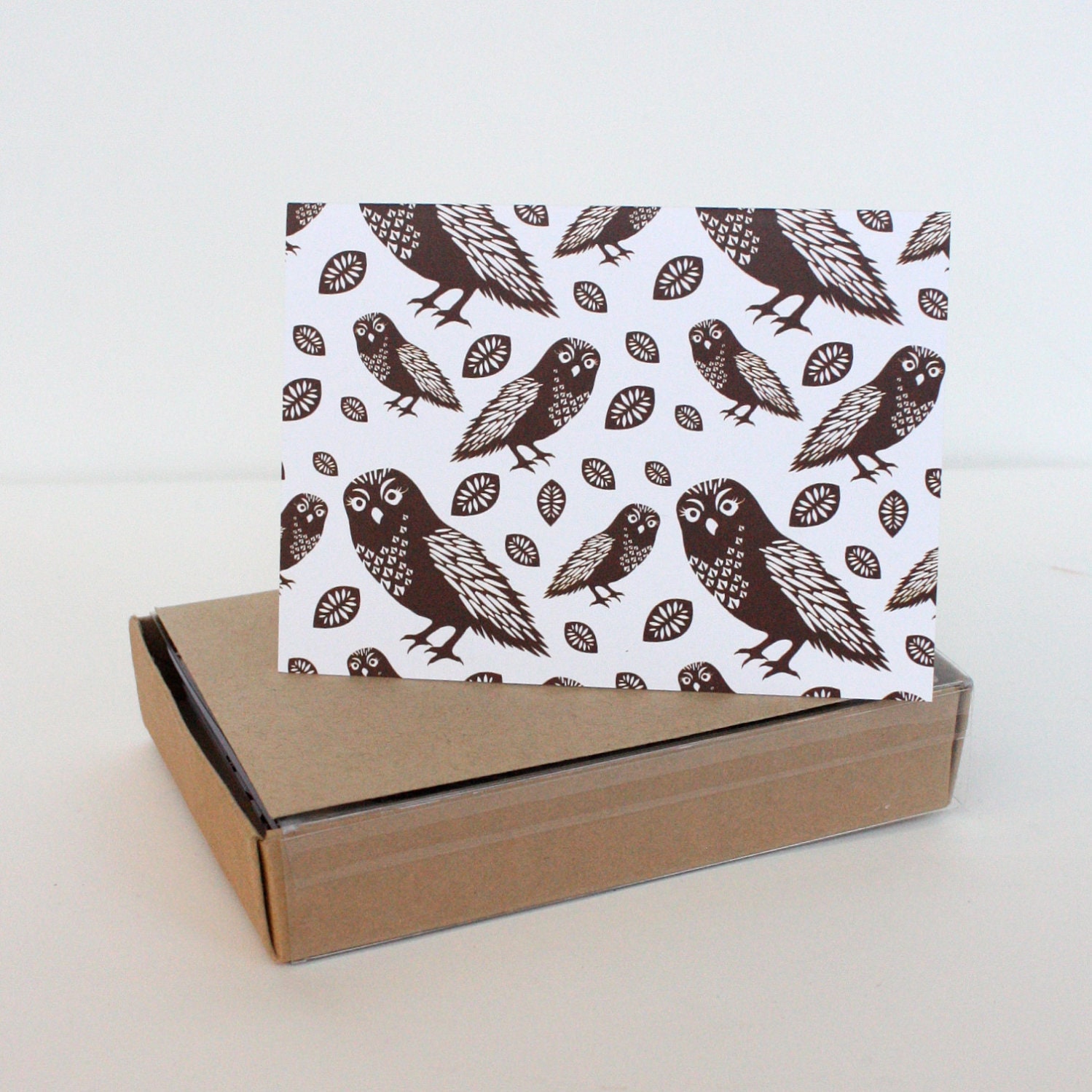 Espresso Owl Notecard Box Set