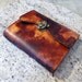 Leather Travel Journal ("Faux Bovine" w/Decorative Cross Stitch and Swing Clasp)