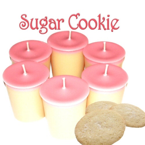 6 Sugar Cookie Votive Candles Warm Vanilla by WoodcraftsandCandles