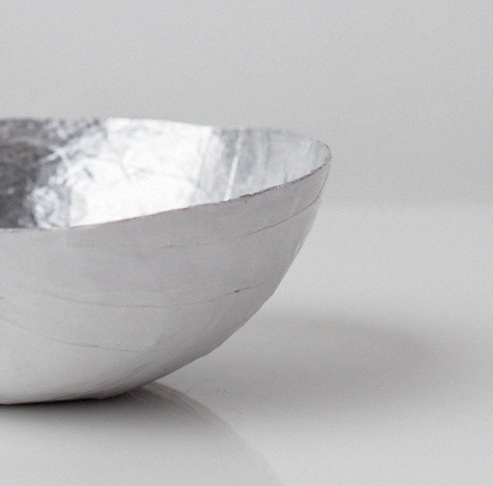 Small Silver Paper Bowl - upintheairsomewhere