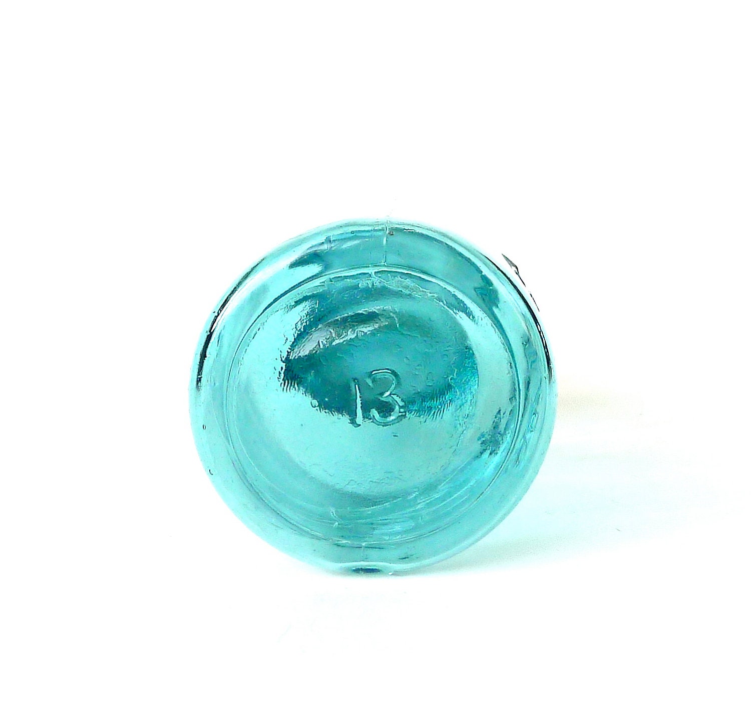 Antique Aqua Ball Perfect Mason Jar Number 13