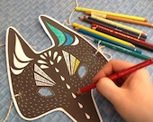 Fox Paper Mask wearable animal handmade DIY