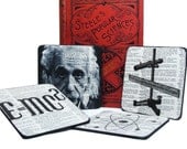 Coaster, (Coasters) - Science -  Albert Einstein scientist - Man Geek  Altered Dictionary Book Page coasters Man Cave Gift for Men DC020