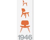 Art Print - Eames 1946 - Hand Screen Printed - 4 x 12"