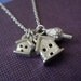 Charm Necklace Double House and Tree Sterling Silver