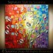 ORIGINAL Large Abstract Contemporary Silver Flowers Landscape Heavy Texured Modern Multicolored Painting by Susanna Ready to Hang 30x30