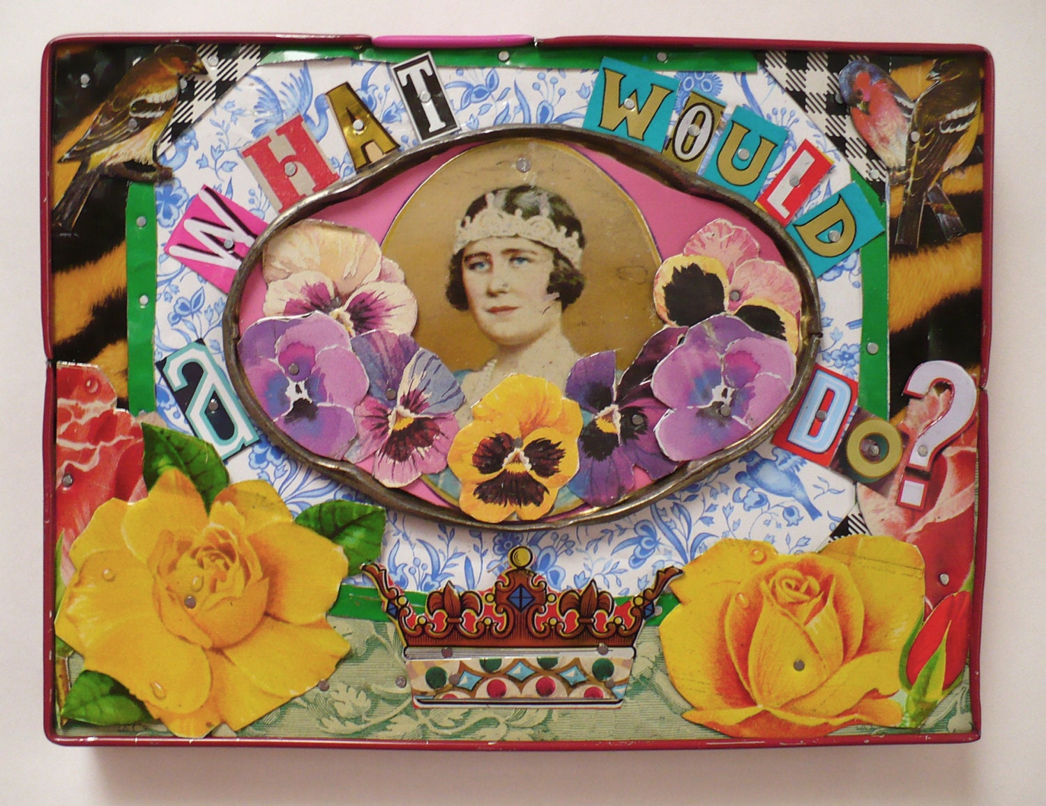 Recycled  Metal Work Art What Would A Queen Do