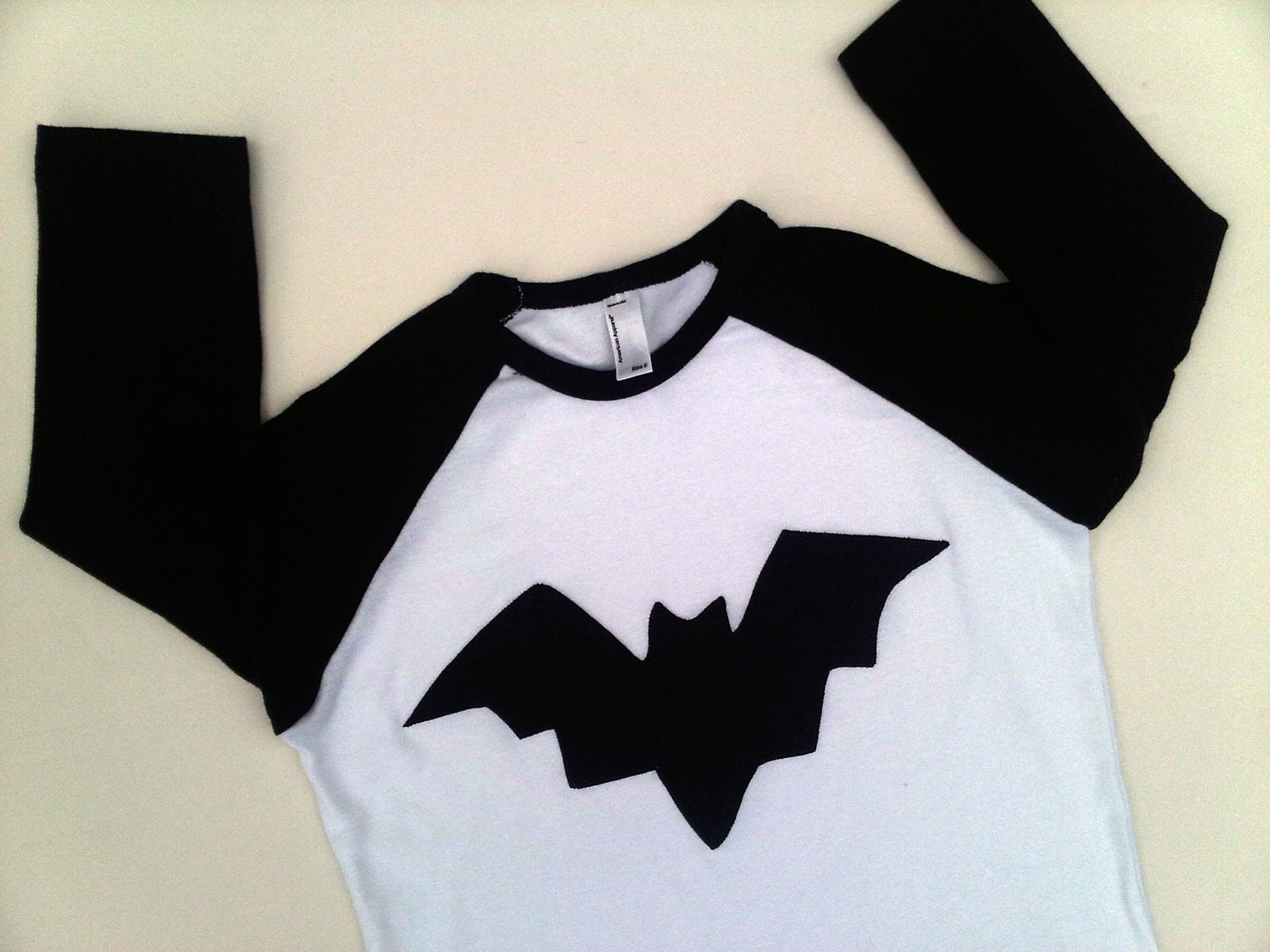Bat Applique Raglan Dracula No Fuss Batman Costume Halloween Shirt