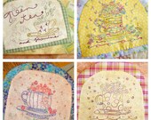Teacup Hand Embroidery Pattern Set PDF Instant Download