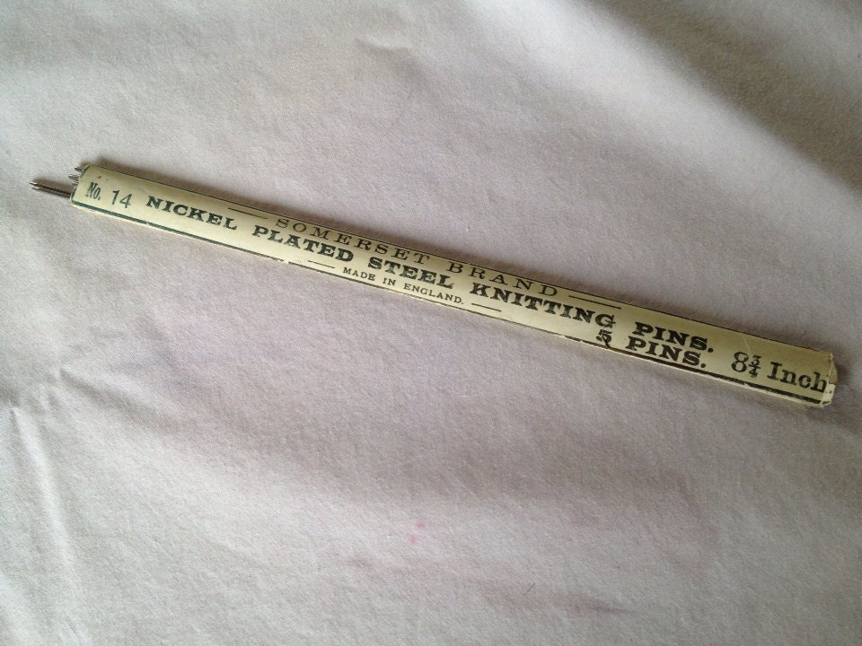 Vintage nickel plated steel knitting pins size 0 