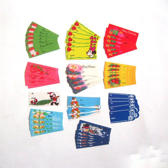 50 Vintage Christmas Holiday Gift Tags Lot