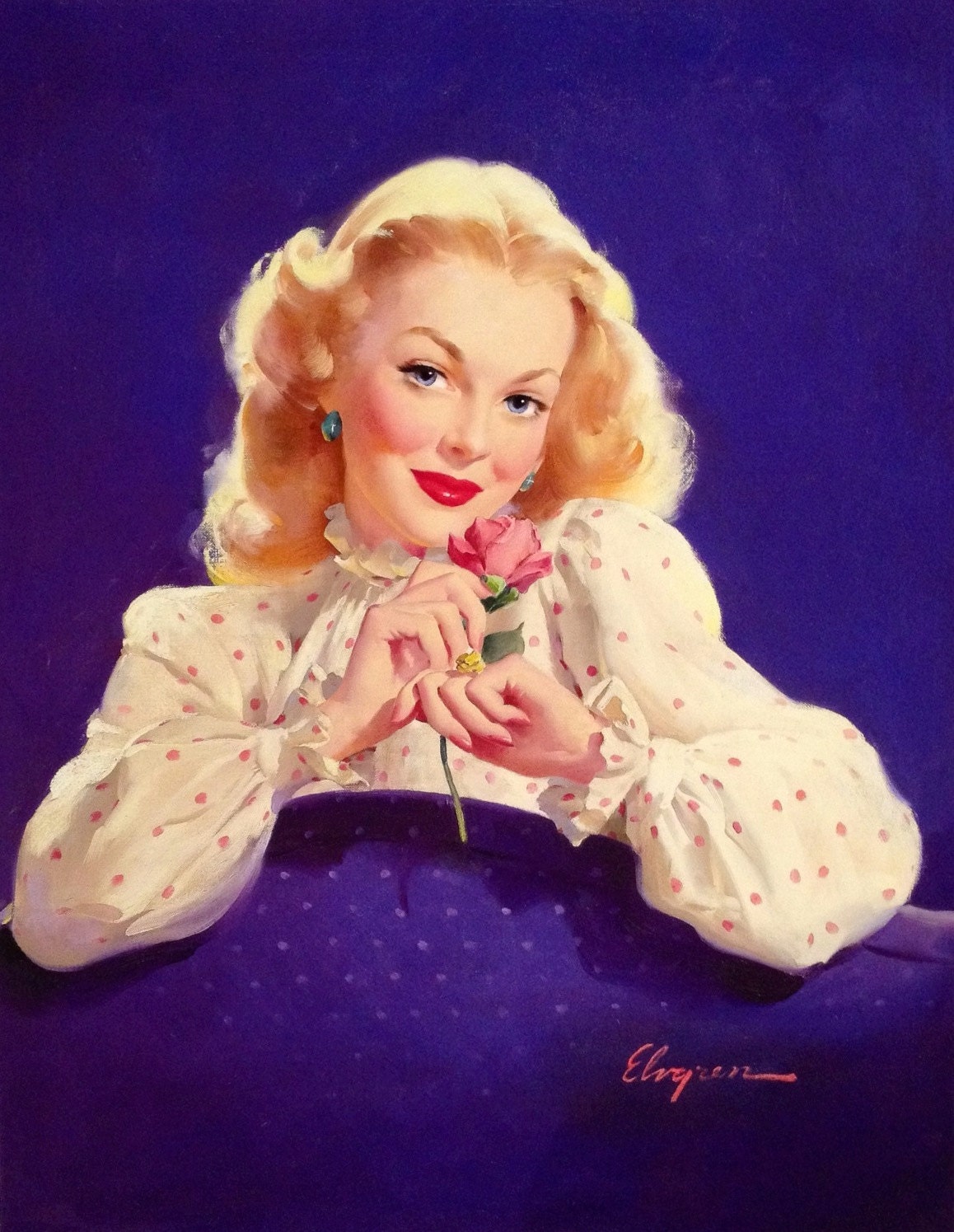 Valentine Elvgren Romantic Marilyn Monroe By Vanguardgallery 8935