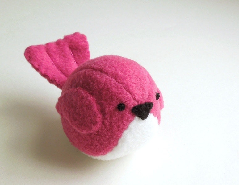Bird Stuffed Animal in Dark Pink