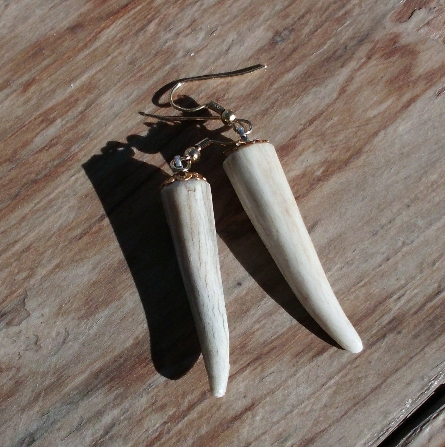 Naturally Shed Deer Antler Earrings No Cruelty Woodland Chic Rustic Fashion